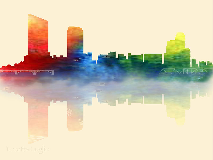 Grand Rapids Michigan Skyline 2 Digital Art by Loretta Luglio