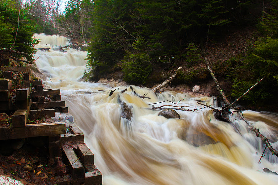Spring Photograph - Grand Sable Falls by Lee and Michael Beek