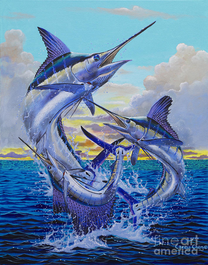 Swordfish Painting - Grand Slam Off0016 by Carey Chen