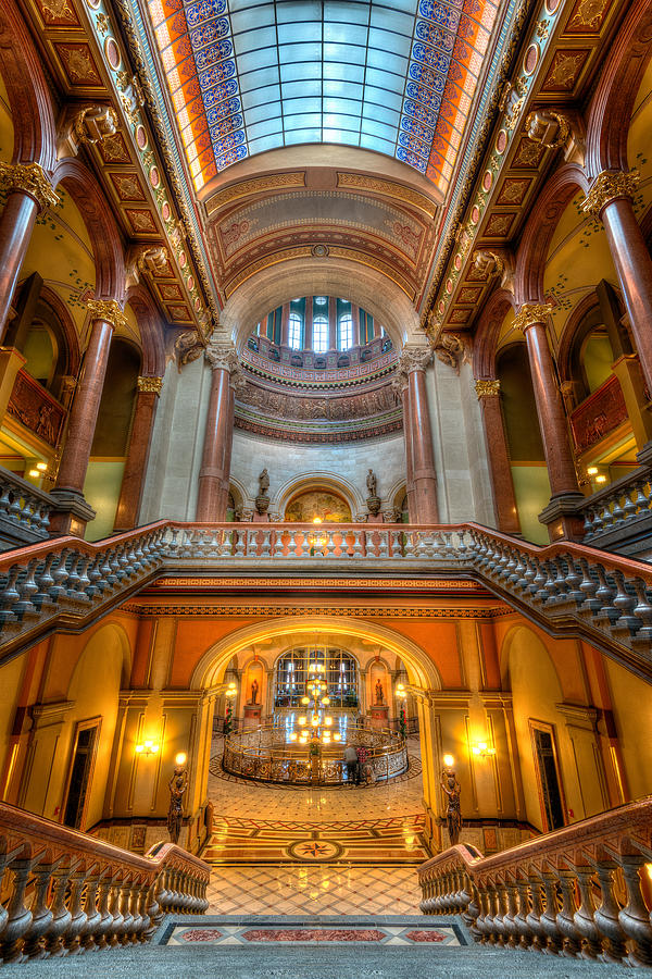 Grand Staircase Illinois State Capitol Photograph by Steve Gadomski