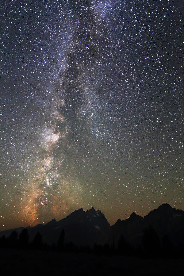 Grand Teton and the Milky Way Photograph by Jean Clark