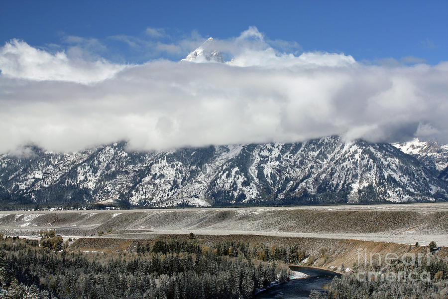 Grand Teton first snow Photograph by Edward R Wisell