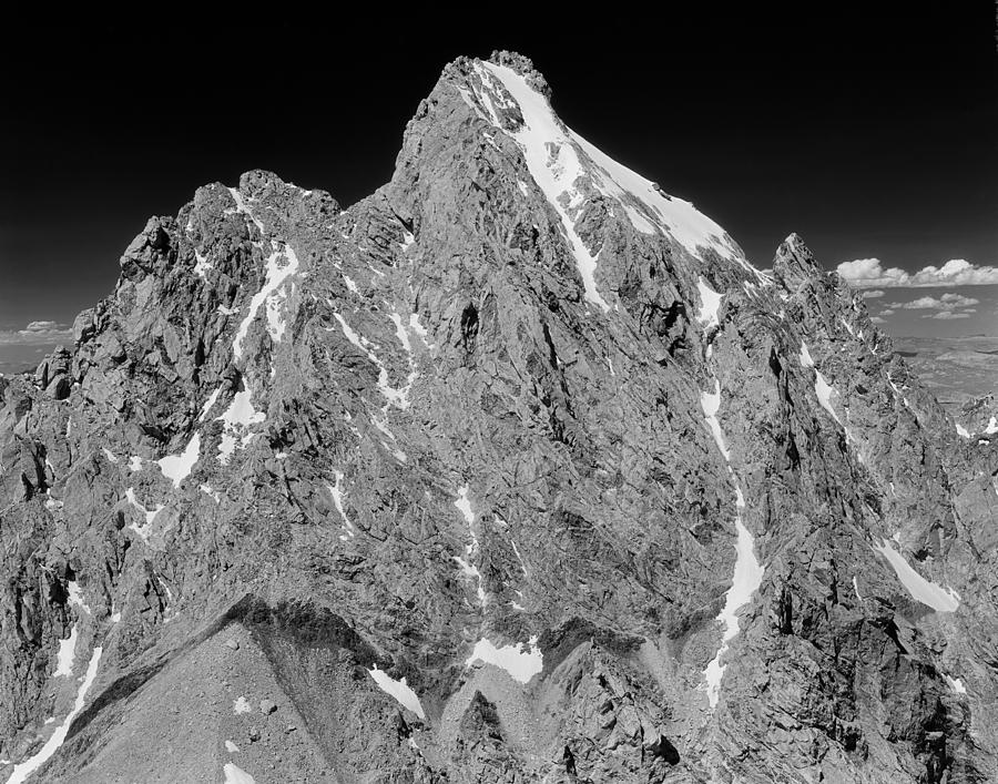 409224-BW-Grand Teton from Middle Teton Photograph by Ed  Cooper Photography