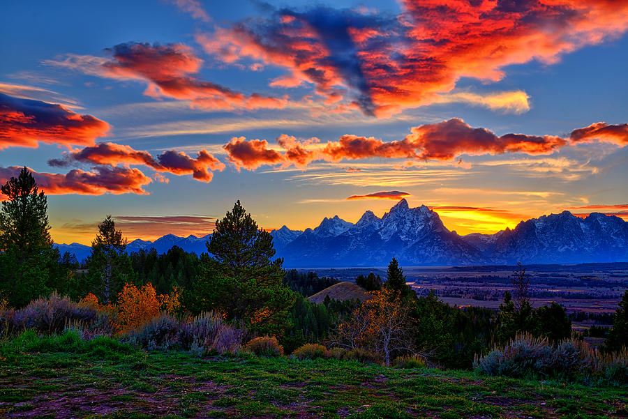 Grand Teton Sunset Photograph by Greg Norrell