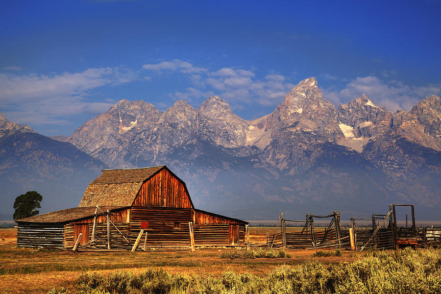 Grand Tetons From Moulton Barn Photograph by Alan Vance Ley