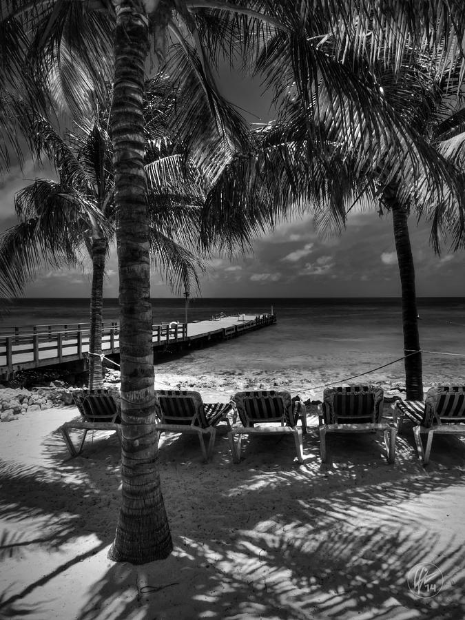 Grand Turk Vacation 002 BW Photograph by Lance Vaughn
