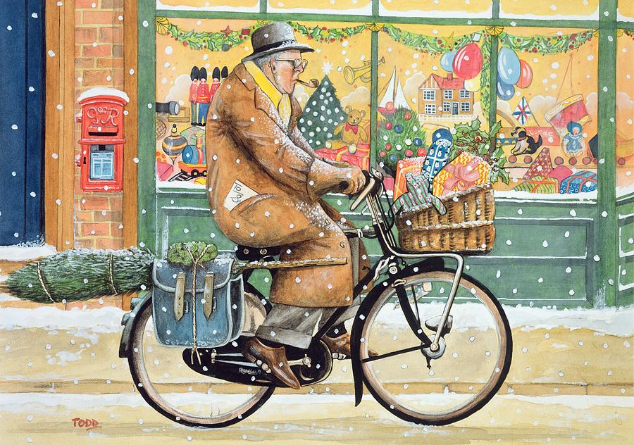 Grandad Is Coming For Christmas Painting by Tony Todd