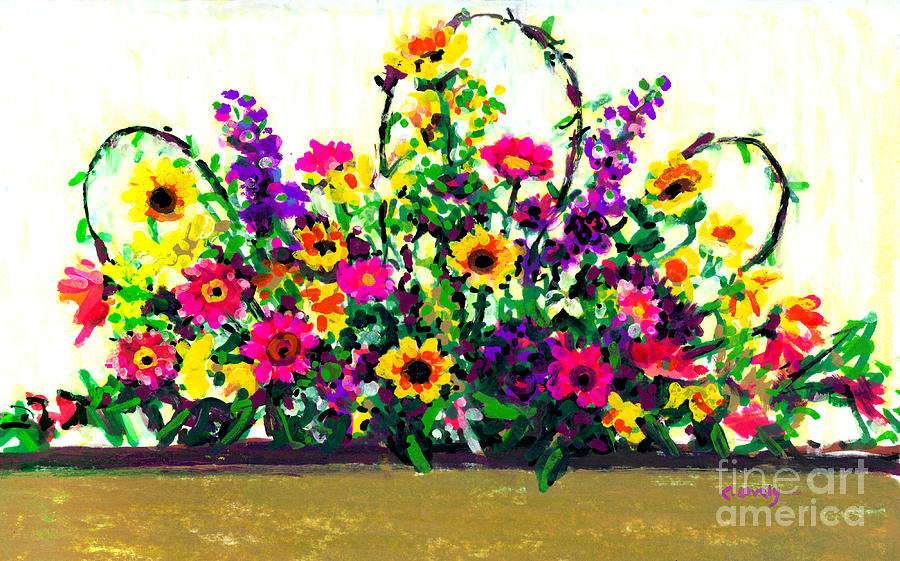 Grandchildrens Bouquet Painting by Candace Lovely