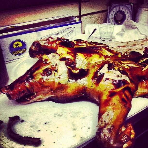 Pig Photograph - #grandcochon #pig #pigeoast #foodporn by Tony Sinisgalli