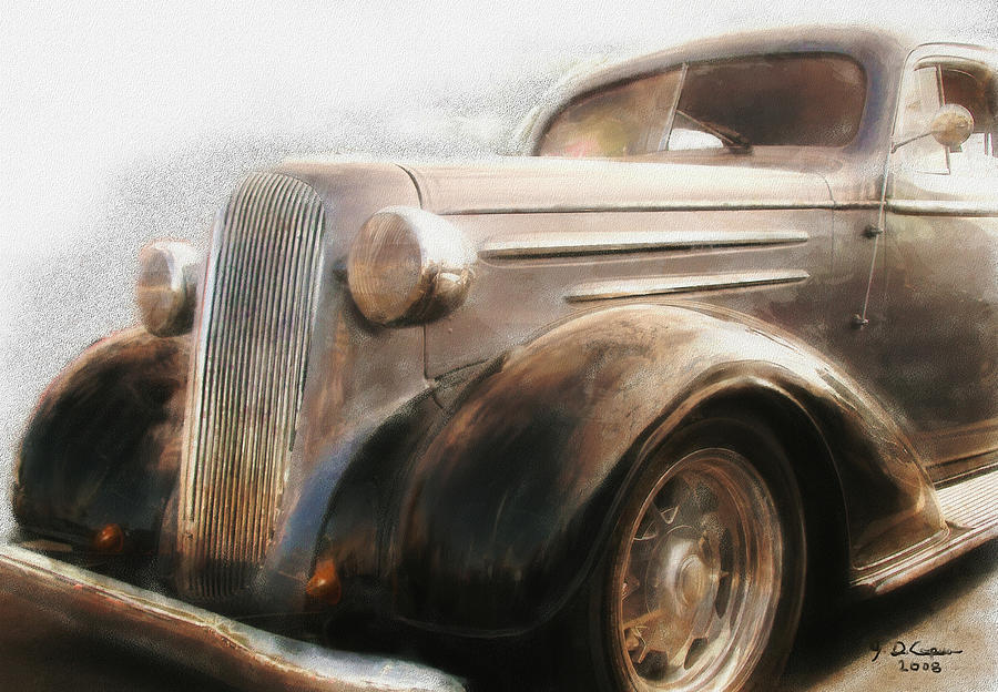 Granddads classic car Digital Art by Gary De Capua