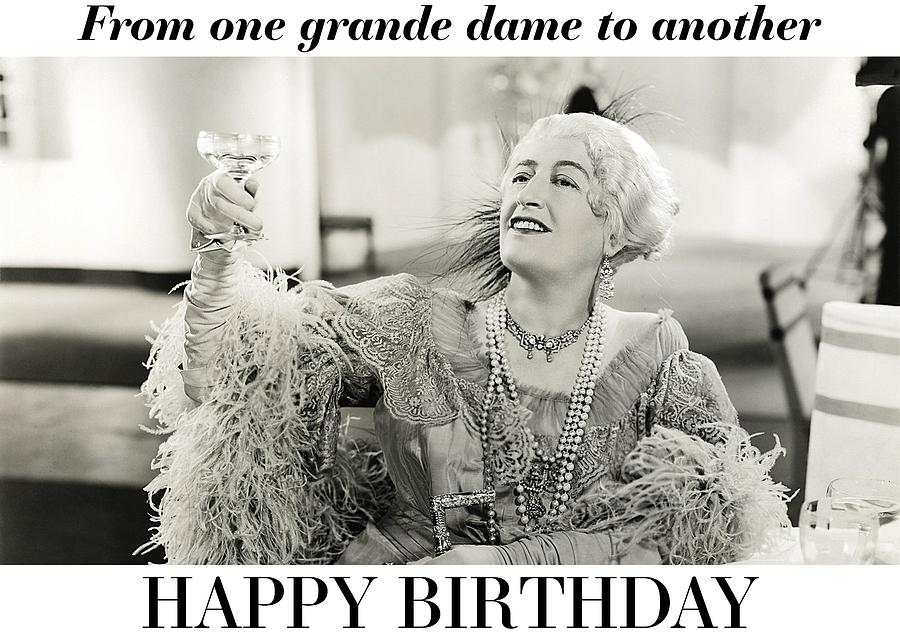 Black And White Photograph - Grande Dame Birthday Greeting Card by Communique Cards