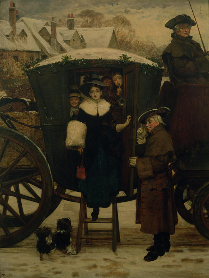Carriage Painting - Grandmamas Christmas Visitors by George Adolphus Storey