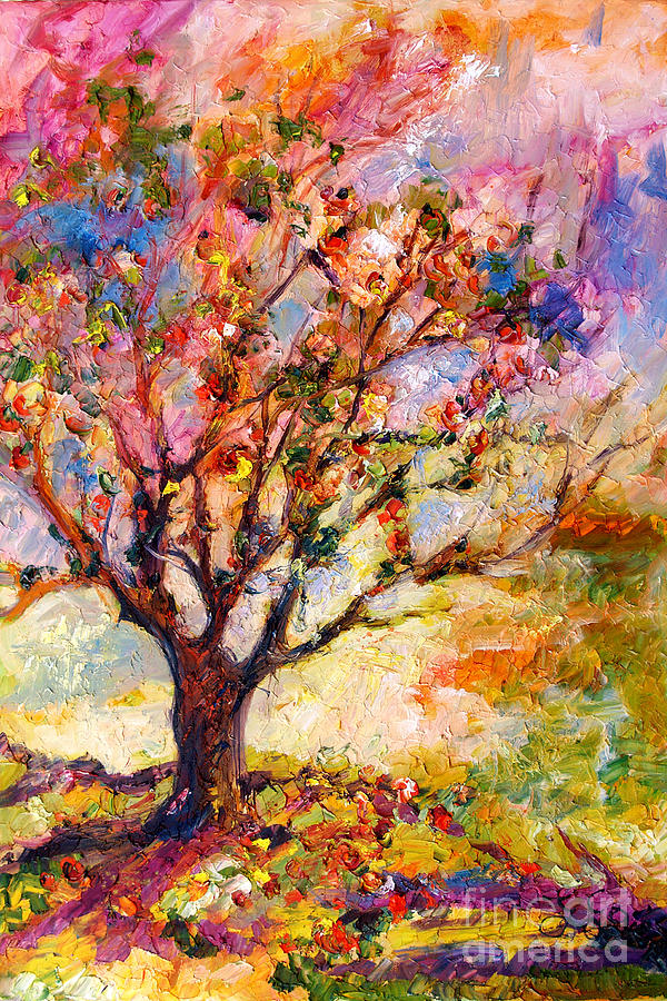 Impressionism Grandmas Apple Tree Painting by Ginette Callaway