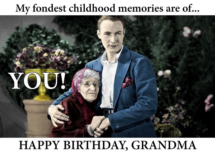 Grandmas Birthday Greeting Card Photograph by Everett