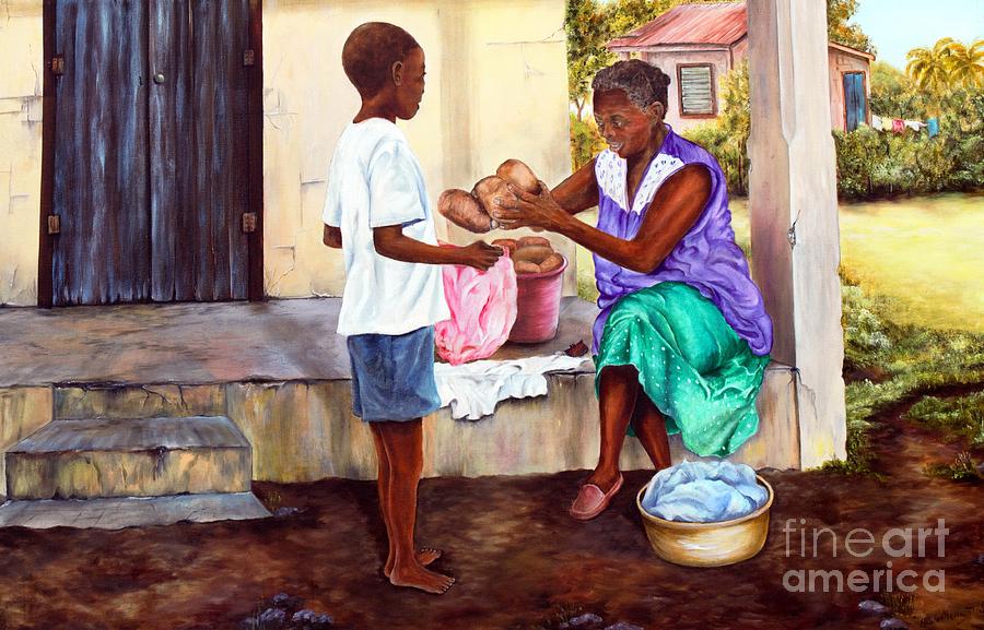Bread Painting - Grandmas Creole Bread by AMD Dickinson