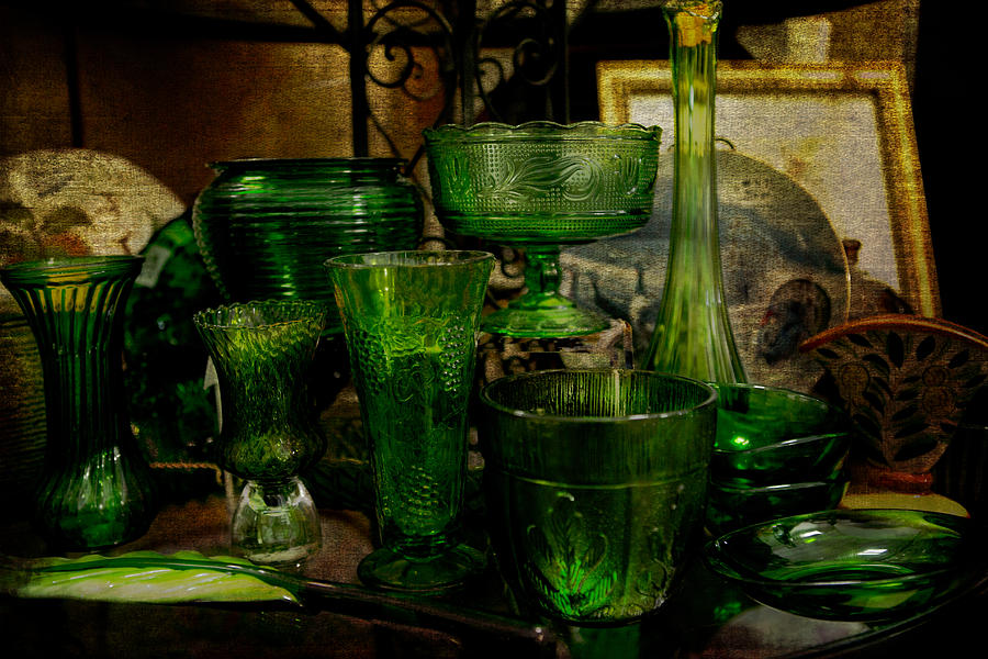 Grandmas Green Glass Photograph by Evie Carrier