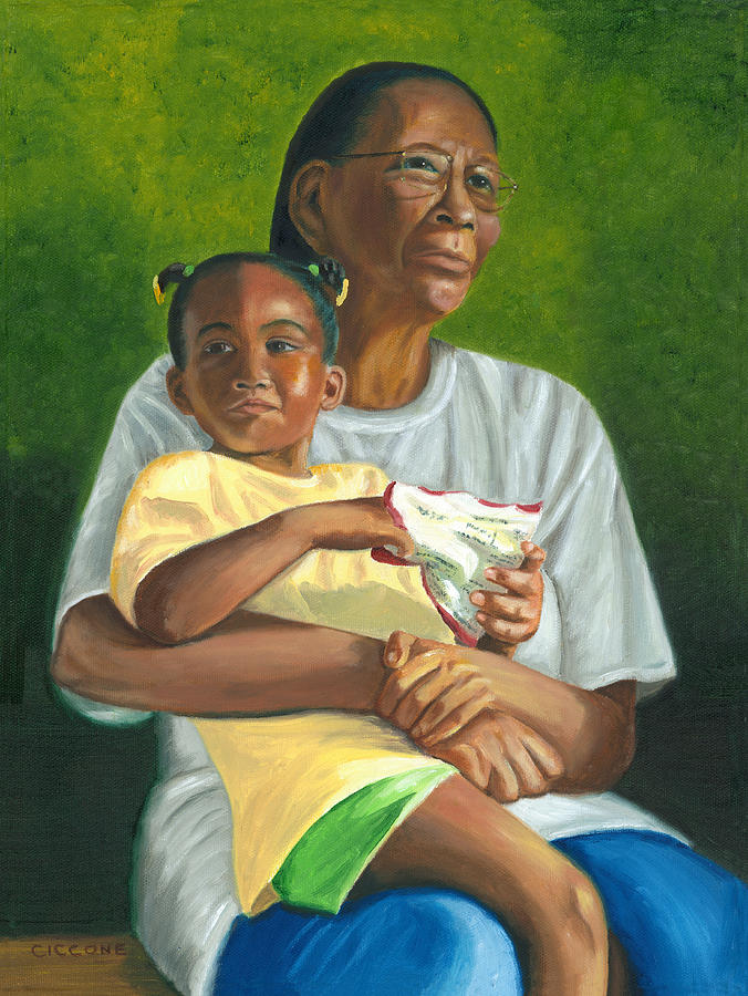 Family Painting - Grandmas Lap by Jill Ciccone Pike