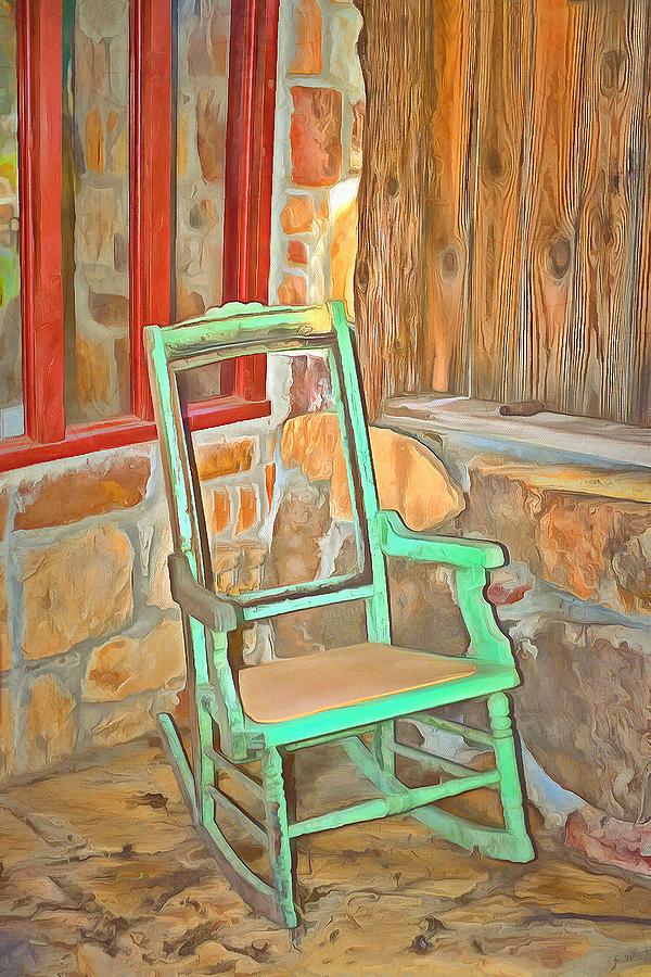 Furniture Painting - Grandmas Old Rocker  by L Wright