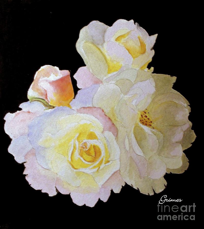 Grandmas Roses of Color Painting by Carol Grimes