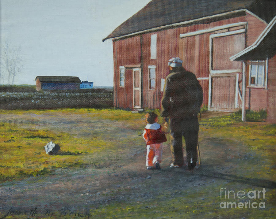 Grandpa and Me Painting by Jeanette French
