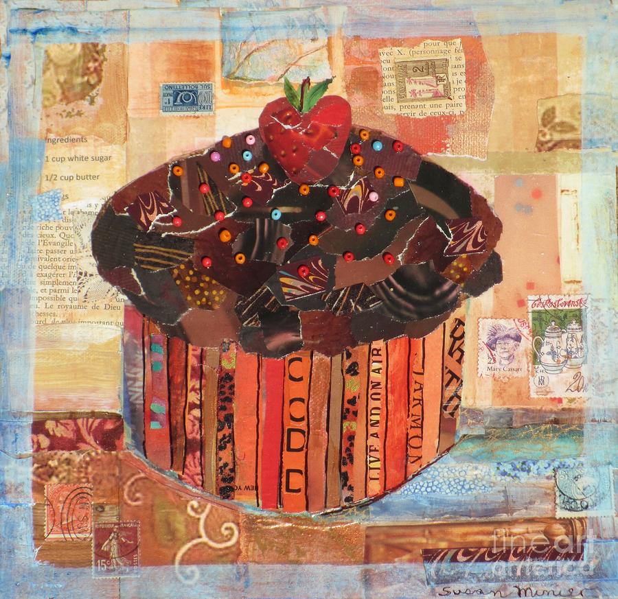 Collage Painting - Grandpas Cupcake by Susan Minier