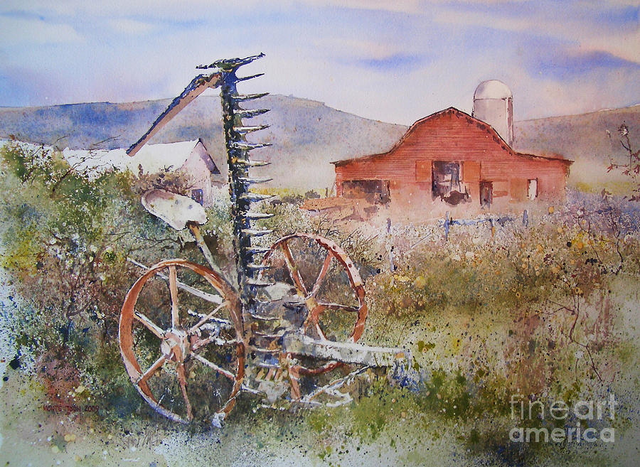 Grandpas Mower Painting by Monte Toon