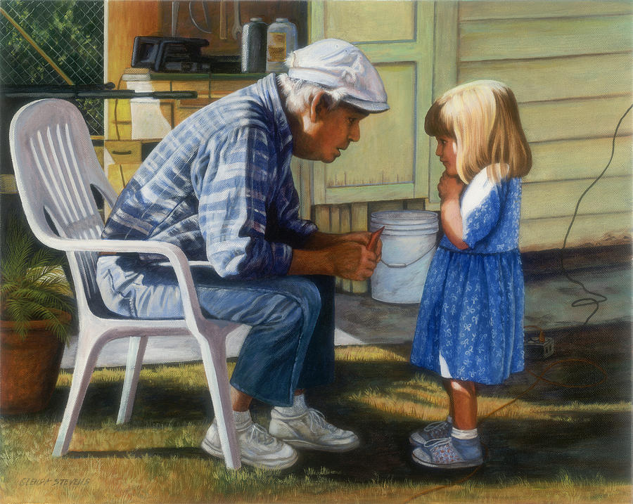 Portrait Painting - Grandpas Rules by Glenda Stevens