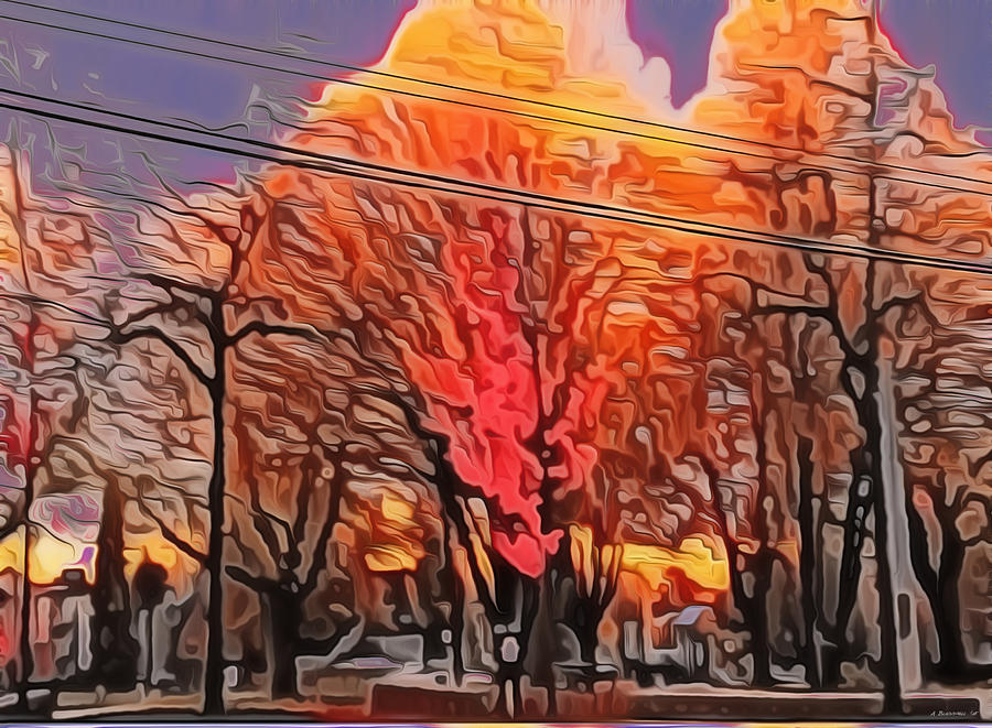 Tree Digital Art - Grandview Sunrise by A Blackwell