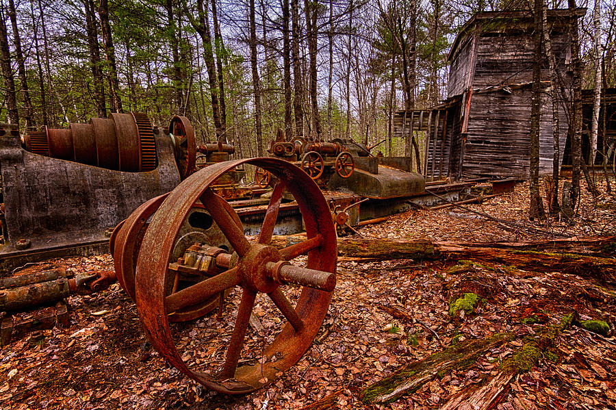 Granite Lathe Abandoned Redstone Quarry Conway NH Photograph by Jeff Sinon