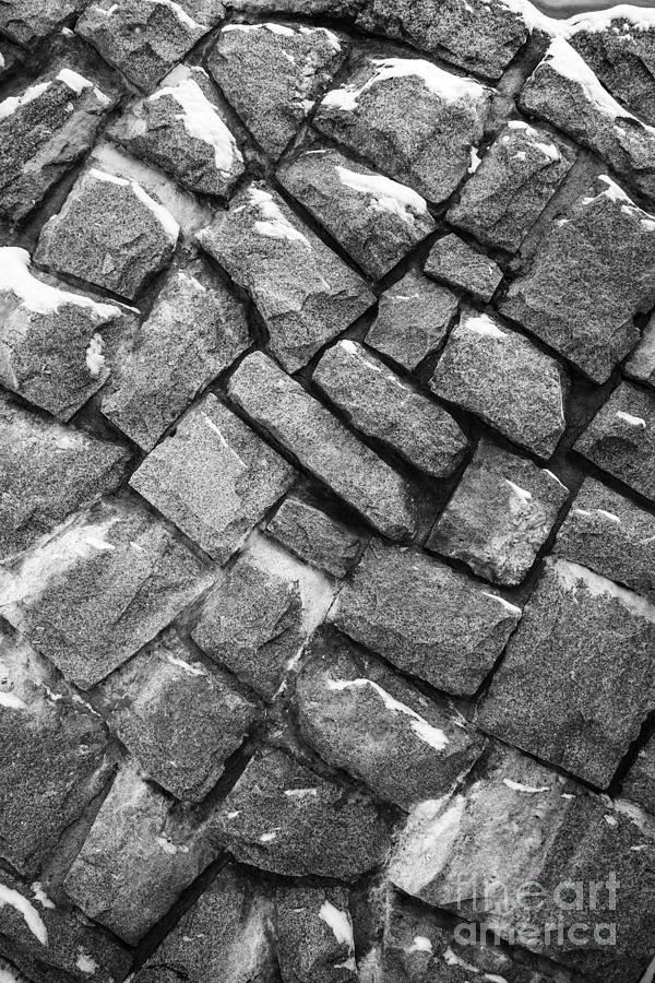 Granite Wall Black and White Abstract Photograph by Glenn Gordon