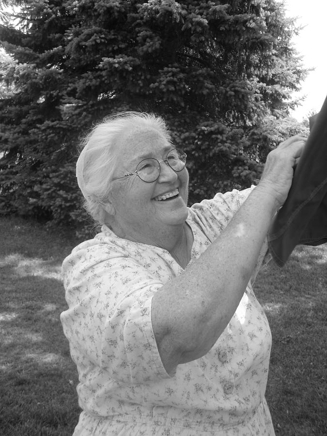 Granny Hanging Clothes Photograph By James Davis Pixels