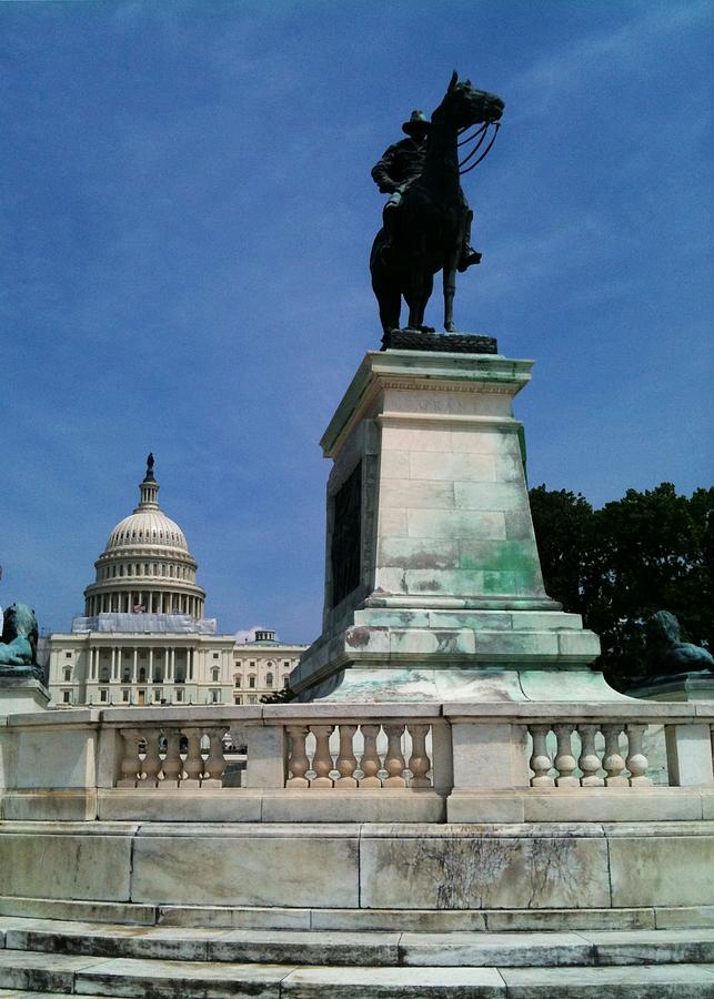 City Photograph - Grant and the Capitol by Lois Ivancin Tavaf