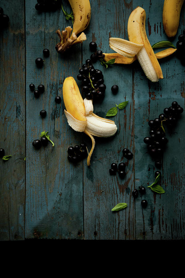 Grape And Banana Photograph by Feryersan