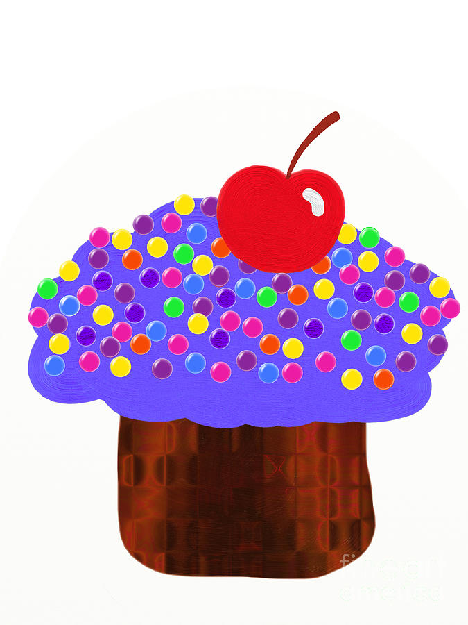 Grape Cupcake Digital Art by Andee Design
