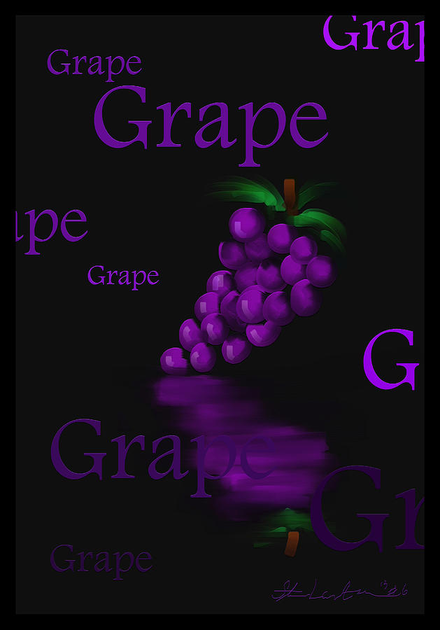 Grape - Fruit and Veggie Series - #6 Painting by Steven Lebron Langston