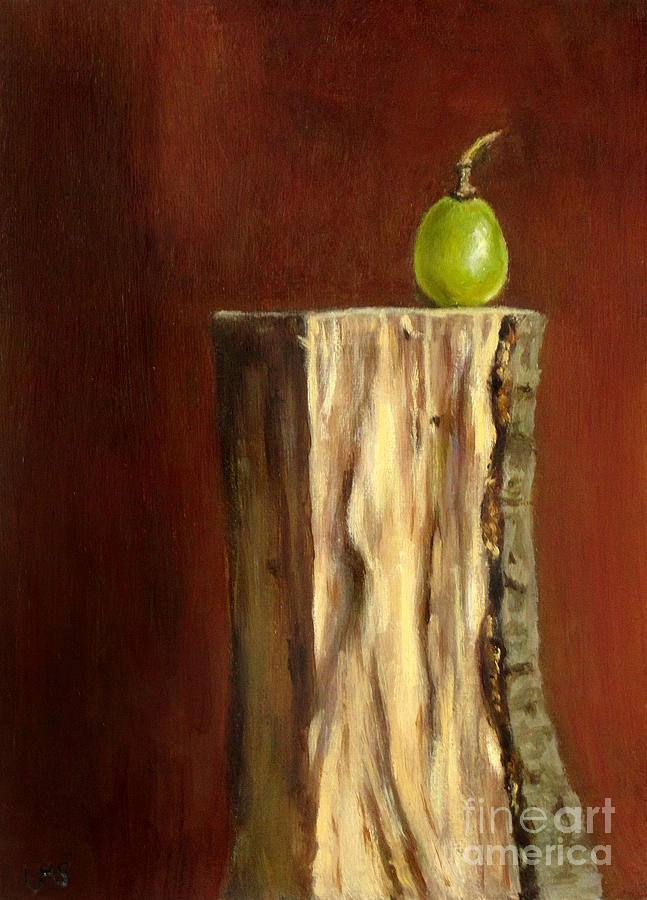 Still Life Painting - Grape on Wood by Ulrike Miesen-Schuermann