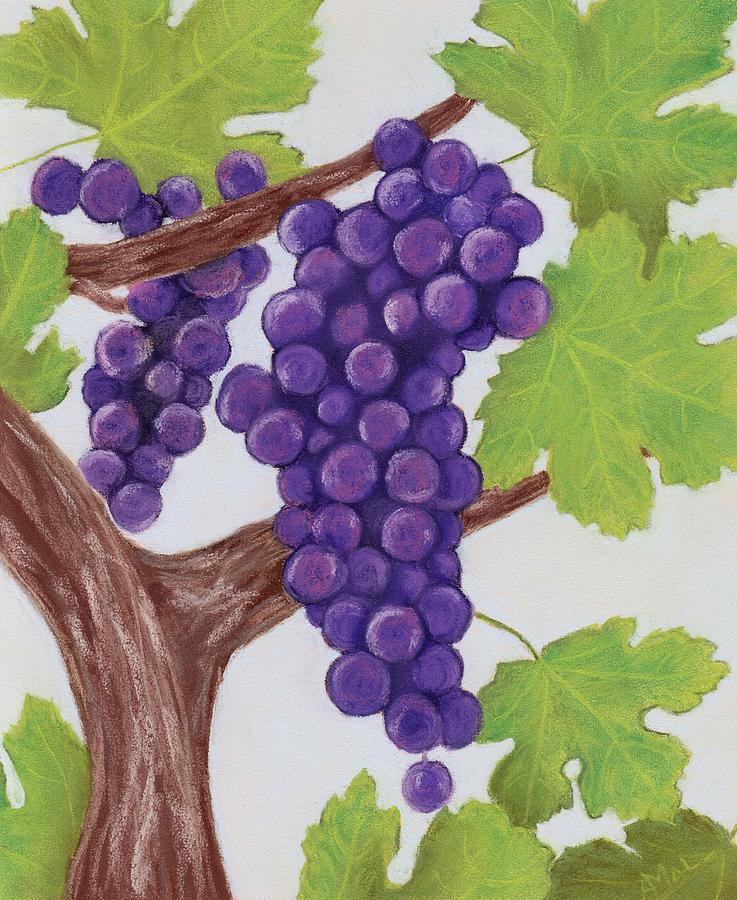Grape Vine Painting by Anastasiya Malakhova