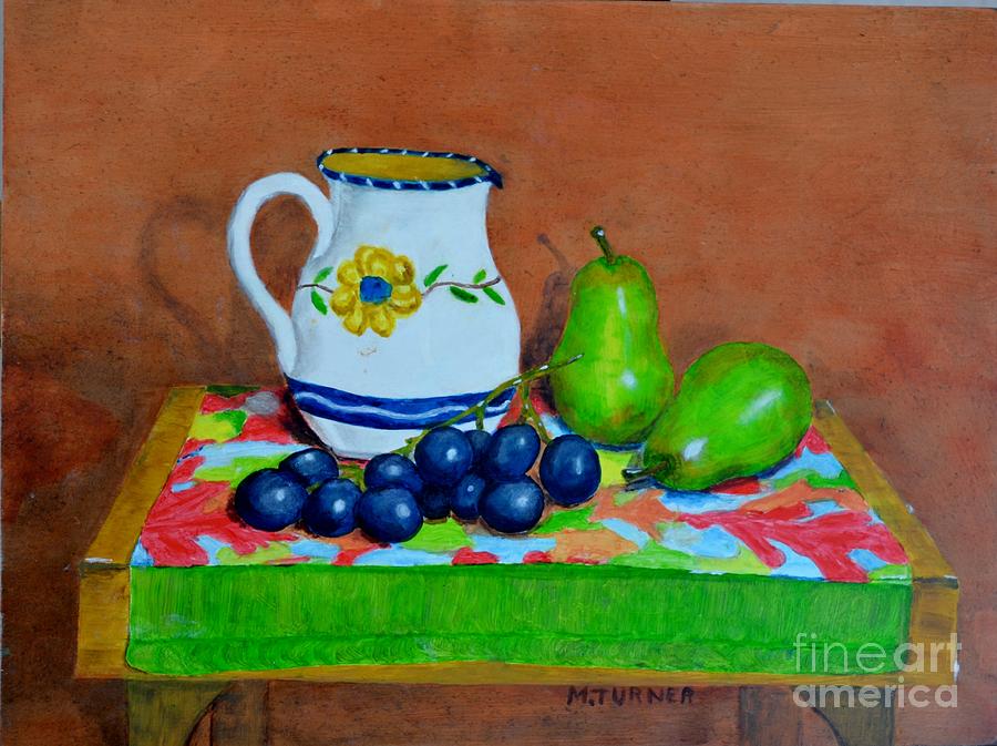 Grapes And Pairs Painting by Melvin Turner