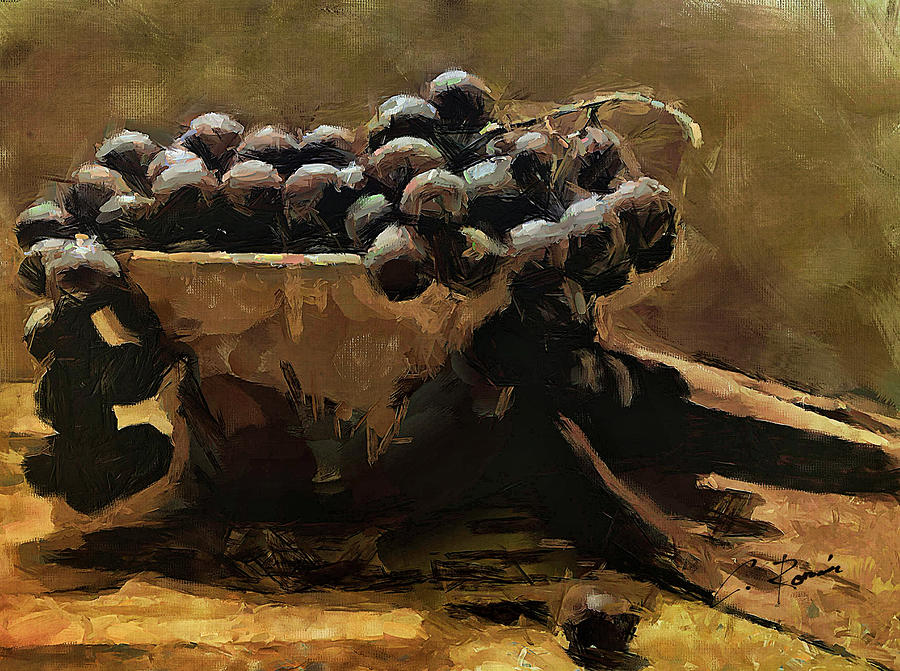 Grapes Painting by Charlie Roman