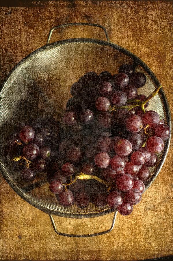 Grapes In A Colander Photograph by Suzanne Powers