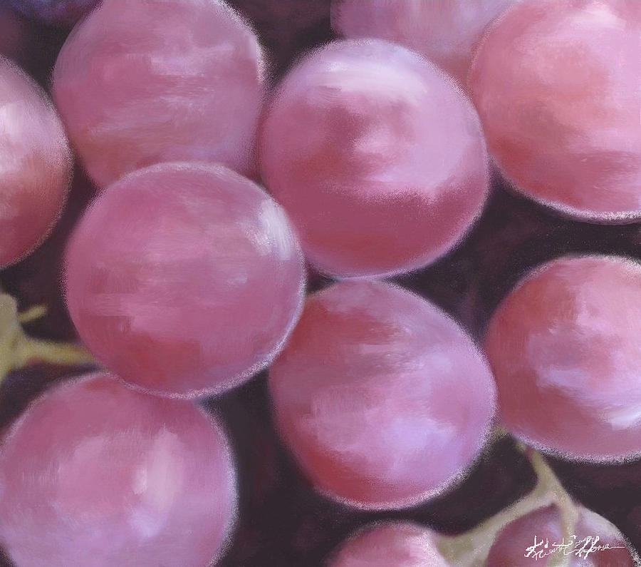 Still Life Mixed Media - Grapes by Kristie Mercer