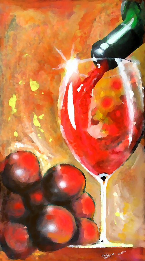 Grapes Painting by Marcello Cicchini