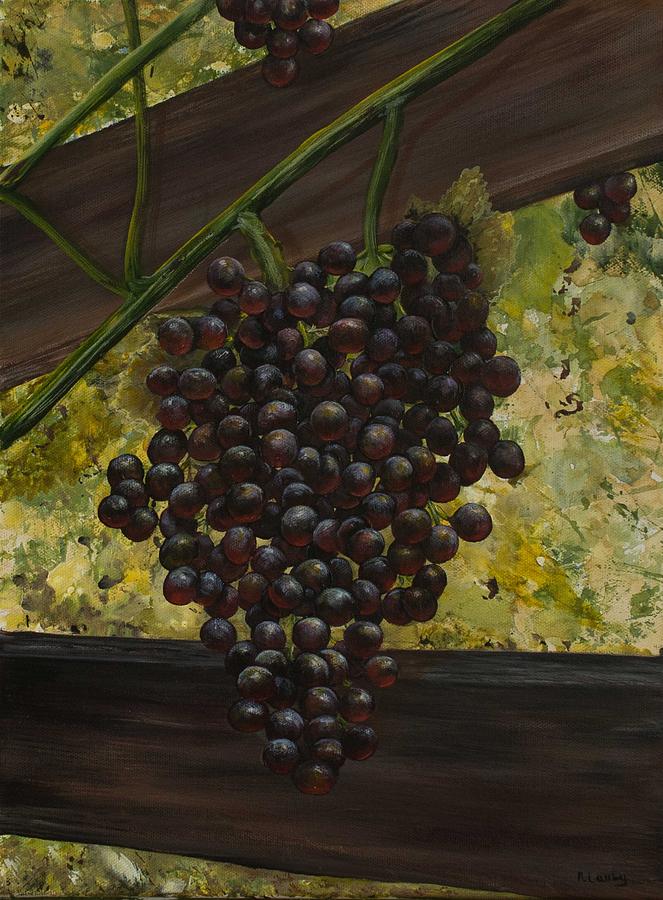 Grapes on the Vine Painting by Nancy Lauby