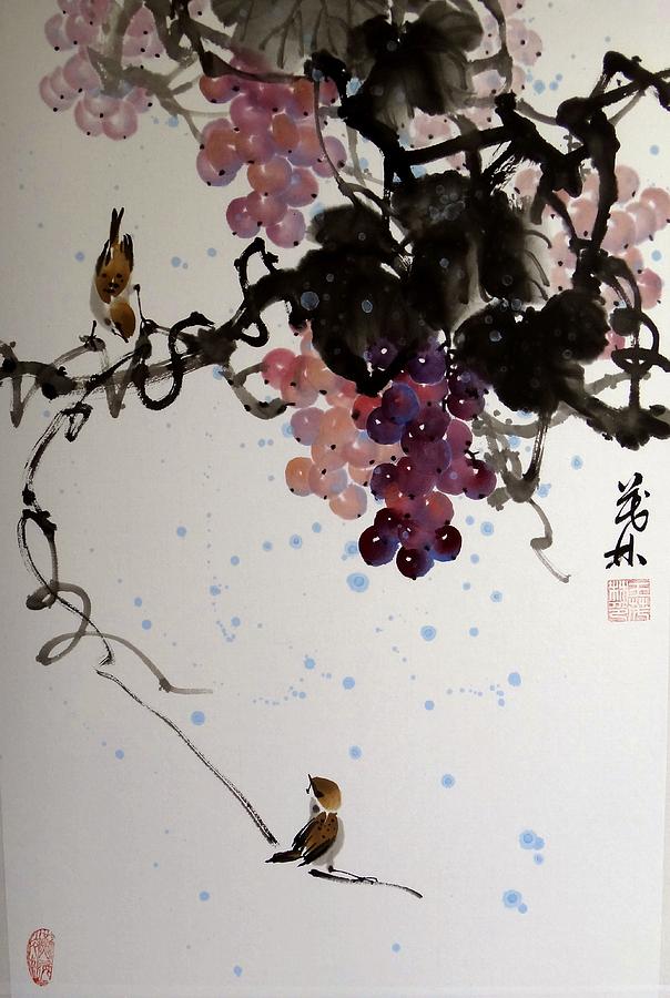 Grapes Work 4 Painting by Mao Lin Wang