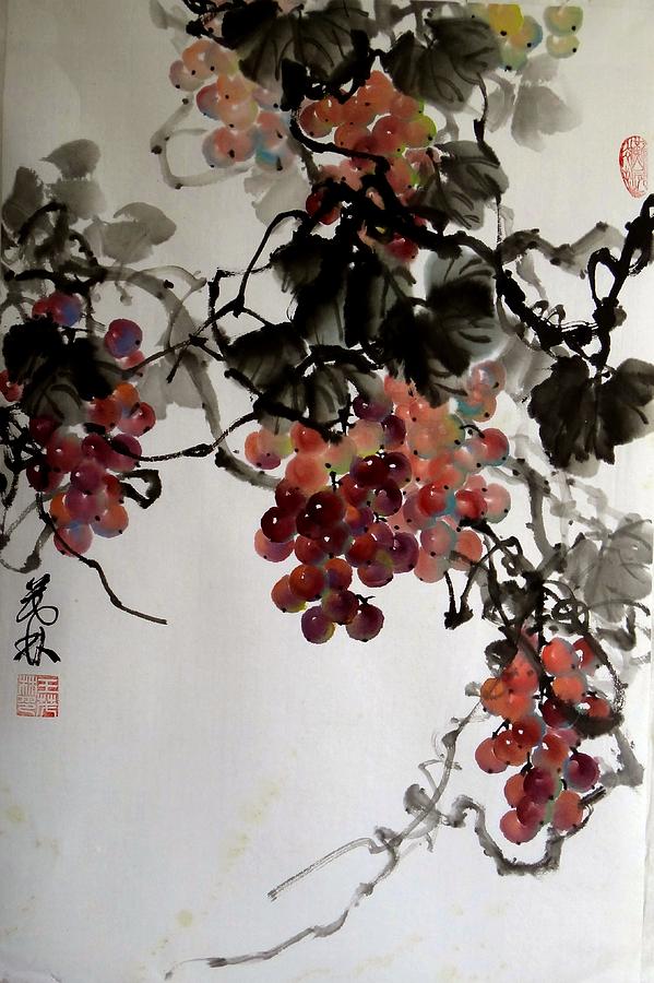 Grapes Work 6 Painting by Mao Lin Wang