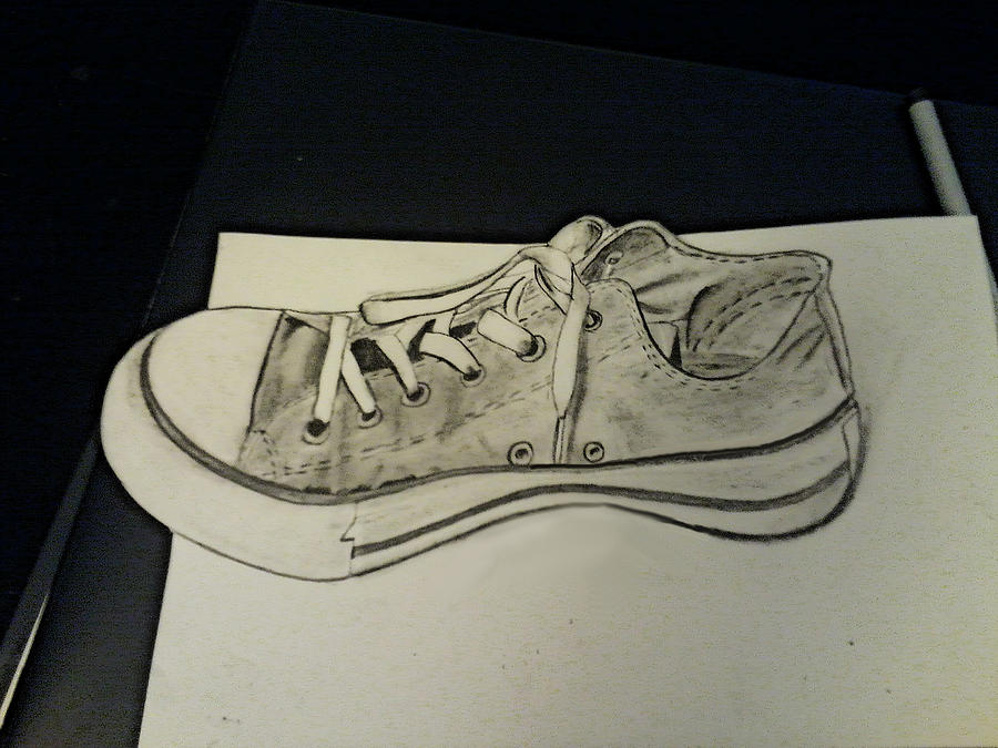 Graphite sneaker Drawing by Brandon Deweever - Fine Art America