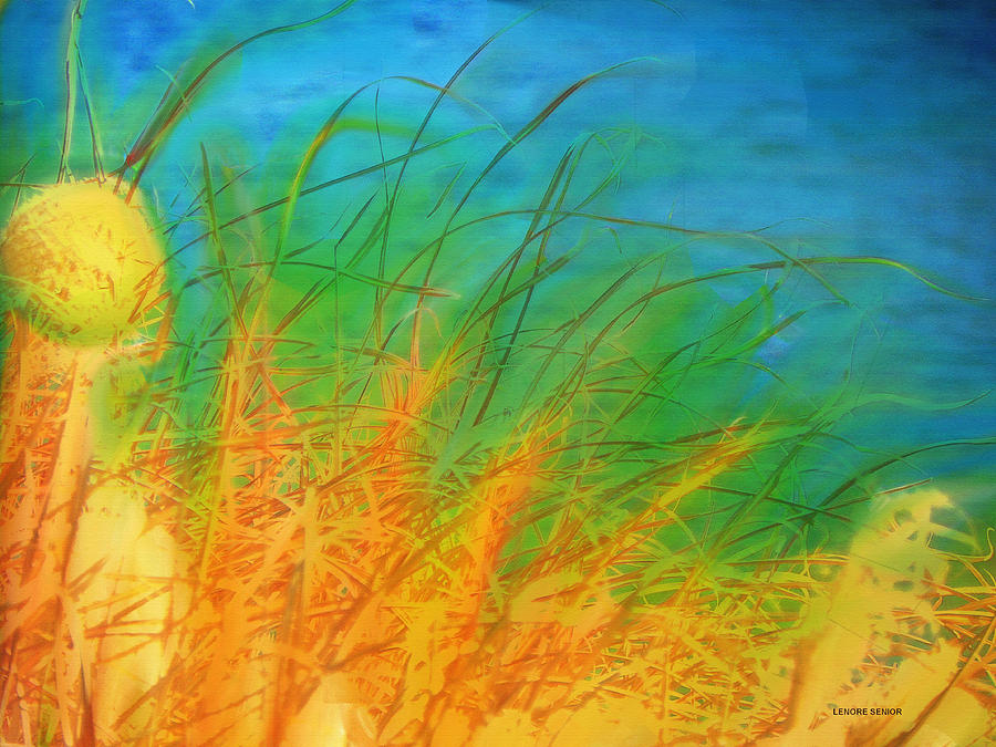 Grass Along the River Mixed Media by Lenore Senior