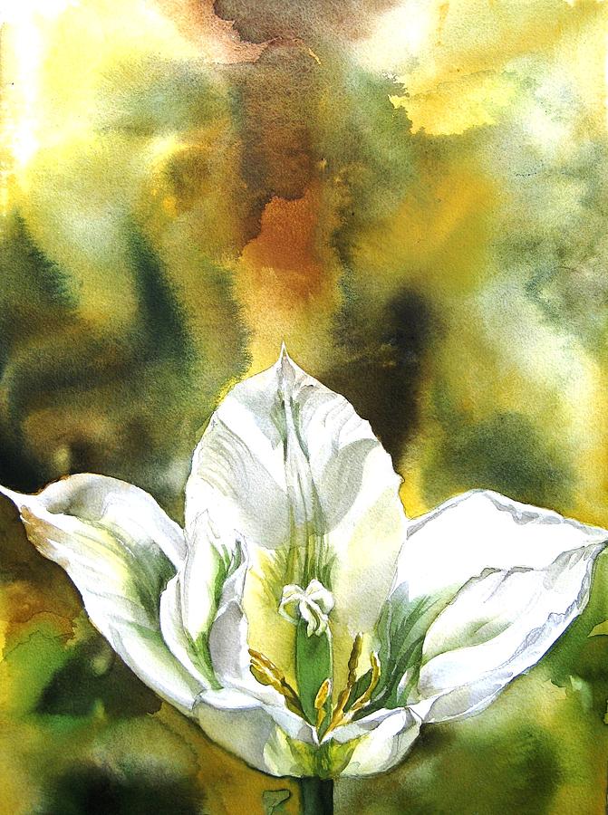 Grasshopper Tulip Painting by Alfred Ng