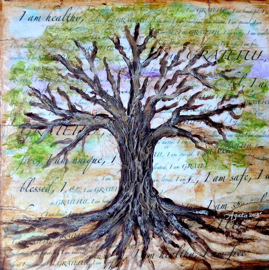 Gratitude Tree Painting by Agata Lindquist