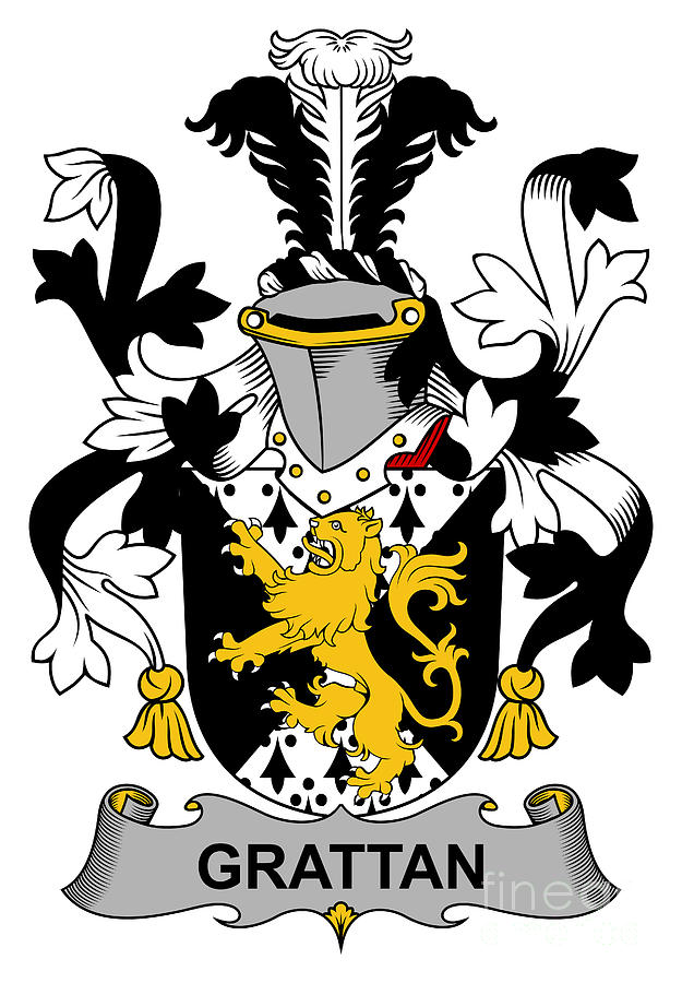 Grattan Digital Art - Grattan Coat of Arms Irish by Heraldry